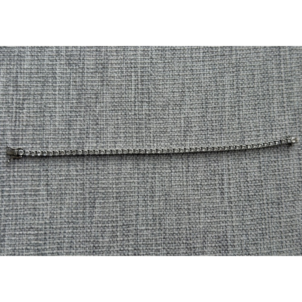 925 Sterling Silver CZ Tennis Bracelet 7.5" Round Cut Classic Jewelry